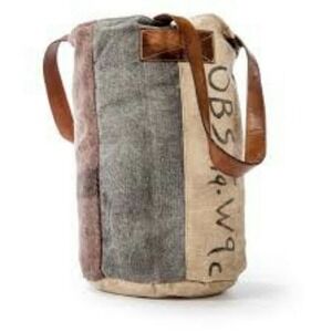 The Barrel Shack‎ The Pascale Tote Duffel Bag Leather Wool Handmade USA NWT Boho